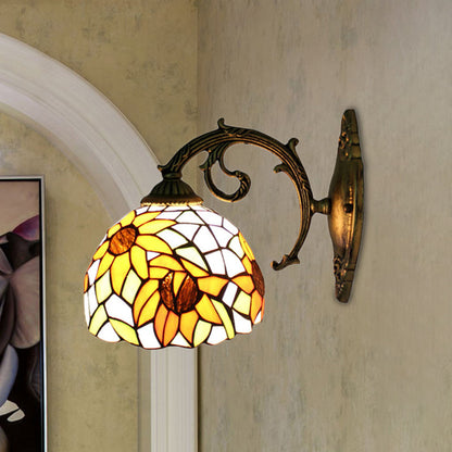 Frendorf | Lodge Flower Wand lamp met gebogen arm 1 licht mini wandverlichting voor woonkamer