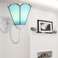 Frendorf | 1 Kop Hal Wandlamp Fixture Mediterraan Wit/Goud/Blauw Sconcelamp met Lily Blauwe Glazen Kap