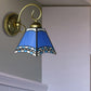 Frendorf | Blaue Pyramid Wandbeleuchtung Nautical Mission 1 Licht Buntglas Wandmontage Licht für Foyer