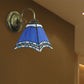 Frendorf | Blaue Pyramid Wandbeleuchtung Nautical Mission 1 Licht Buntglas Wandmontage Licht für Foyer