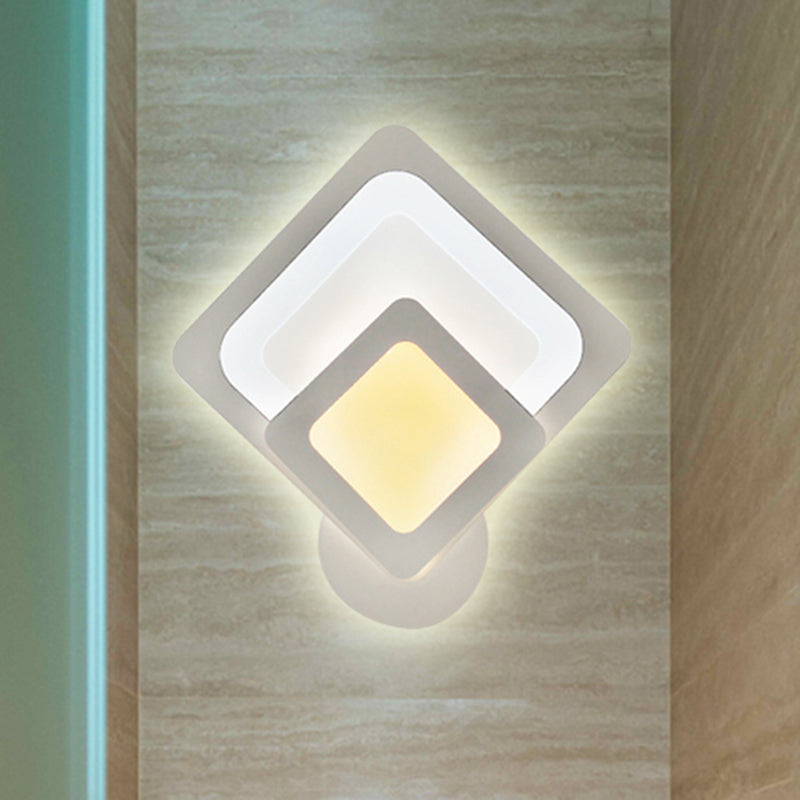 Frendorf | Moderne Weiße LED-Wandleuchte Schmale Panel-Acryl-Wandleuchte für Schlafzimmer Wohnzimmer
