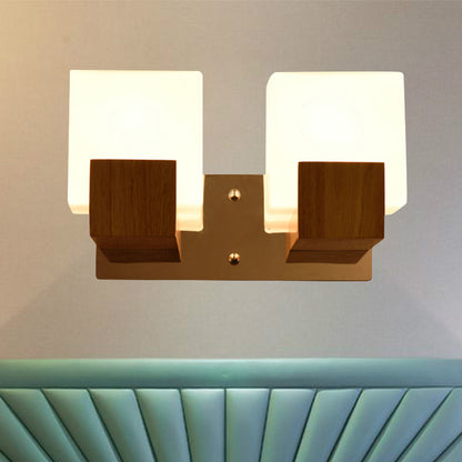 Frendorf | Witte Cube Wandlamp Japanse Stijl Eenvoudige Opale Glazen Wandlamp voor Trap Woonkamer