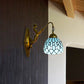 Frendorf | Vintage Dome Wandlamp Gecombineerd Glas Één Licht Mini Wandlamp in Messing