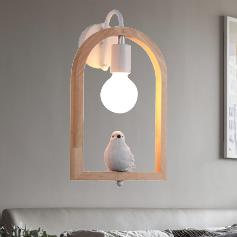 Holzbogenregal-Wandlicht mit schöner Deco Boutique 1 Licht Moderne Wandleuchte in Beige