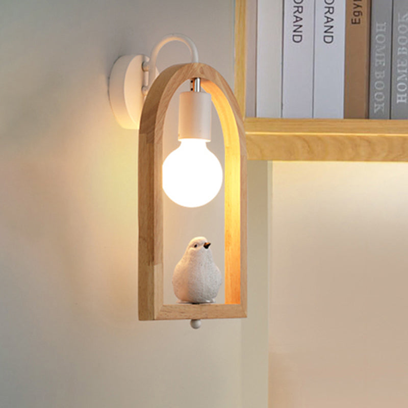 Holzbogenregal-Wandlicht mit schöner Deco Boutique 1 Licht Moderne Wandleuchte in Beige