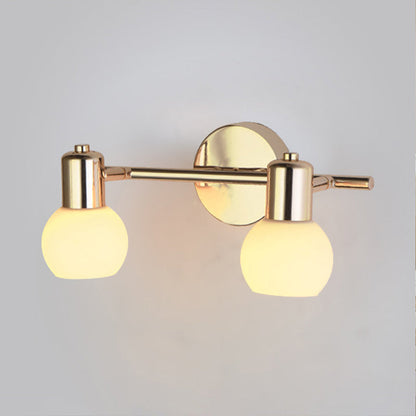 Frendorf | 2/3 Glühbirnen Wand sconce Beleuchtung mit Blasen Shade Milchglas Modern Schlafzimmer Licht Fixture in Messing