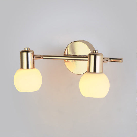 Frendorf | 2/3 Glühbirnen Wand sconce Beleuchtung mit Blasen Shade Milchglas Modern Schlafzimmer Licht Fixture in Messing