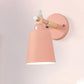 Candy Colored Bucket Sconce Light Angle Adjustable 1 Light Macaron Metal Sconce Lamp for Shop