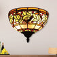 Frendorf | Victorian Bowl Wandbeleuchtung 1 Licht Buntglas Wandleuchte in Mehrfarben für Flur