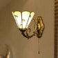 Frendorf | Beige Conical Wall Lighting with Leaf Design Vintage Rustic Single Light Wall Lamp