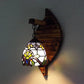 Frendorf | Scallop Wandlamp Tiffany Glass-in-lood 1 Licht Kleurvolle Wandbevestiging in Blauw-Wit/Rood/Blauw/Paarse voor Trap