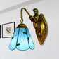 Frendorf | 1 Hoofdmontage Verlichting Tiffany Lily Blauw/Geel Glazen Wandlamp voor Gang