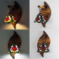 Frendorf | Scallop Wandlamp Tiffany Glass-in-lood 1 Licht Kleurvolle Wandbevestiging in Blauw-Wit/Rood/Blauw/Paarse voor Trap