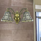 Frendorf | Beige Gläserne Glocke Wandbeleuchtung mit Zaun Design 2 Köpfe Rustikale Lodge Wandleuchte