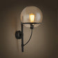 Frendorf | 1 Licht Globus Wandlamp Lichtarmatuur Industrieel Zwart Helderd Glas Wandlamp voor Koffie Shop