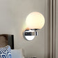 Frendorf | Chrome/Gouden Ronde Wandverlichting Industriële Opal Glas 1 Licht Slaapkamer Wandlamp Fixture