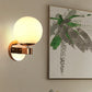Frendorf | Chrome/Gouden Ronde Wandverlichting Industriële Opal Glas 1 Licht Slaapkamer Wandlamp Fixture