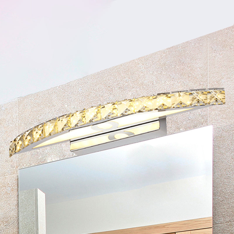 Frendorf | Kragende Vanity Verlichting Moderne Stijl Helder/Champagne Crystal 17"/21" W LED Wandlamp, Warm/Wit Licht
