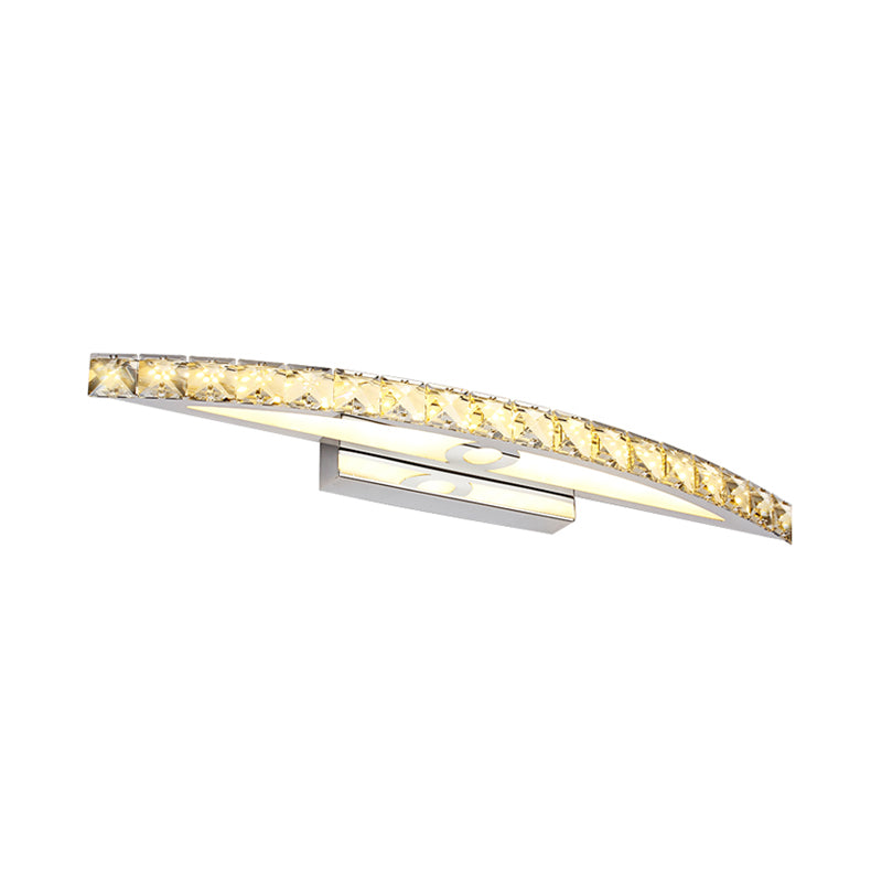 Frendorf | Kragende Vanity Verlichting Moderne Stijl Helder/Champagne Crystal 17"/21" W LED Wandlamp, Warm/Wit Licht