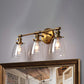 Frendorf | 3-Bulb Kegel Wandmontage Lichtarmatuur Industrieel Messing Klares Glas Beleuchtung für Restaurant