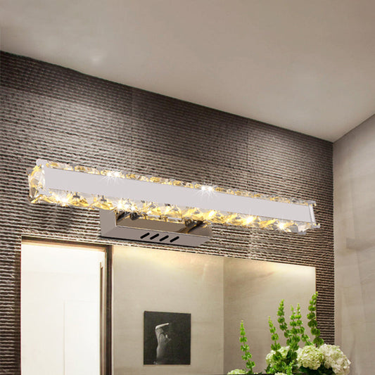 Frendorf | 11,5"/16,5" Breite Rechteckige Vanity Mirror Licht Moderner Stil Klar Kristall LED Weiße Wandlaterne Sconce für Badezimmer