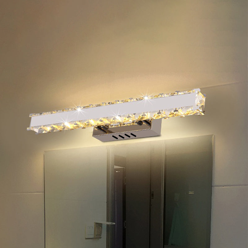 Frendorf | 11,5"/16,5" Breite Rechteckige Vanity Mirror Licht Moderner Stil Klar Kristall LED Weiße Wandlaterne Sconce für Badezimmer