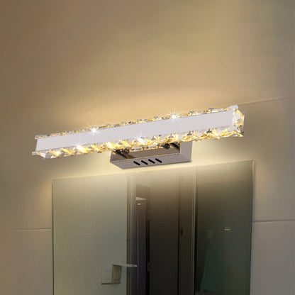 Frendorf | 11,5"/16,5" Breite Rechteckige Vanity Mirror Licht Moderner Stil Klar Kristall LED Weiße Wandlaterne Sconce für Badezimmer