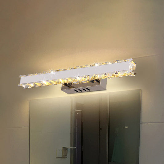 Frendorf | 11,5"/16,5" Breite Rechteckige Vanity Mirror Licht Moderner Stil Klar Kristall LED Weiße Wandlaterne Sconce für Badezimmer