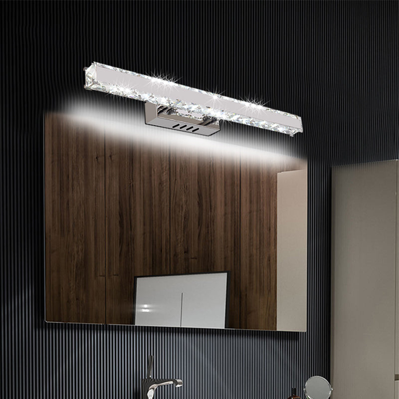 Frendorf | 11,5"/16,5" Breite Rechteckige Vanity Mirror Licht Moderner Stil Klar Kristall LED Weiße Wandlaterne Sconce für Badezimmer