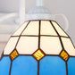 Frendorf | Retro-Stil Kuppel Wandlicht Leuchte Buntglas 1 Licht Abwärtsbeleuchtung Wandmontage Leuchte in Beige/Blau/Blau-Weiß/Weiß