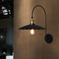 Frendorf | Industriële Scalloped Edge Wandlamp Sconces 1 Bulb Metalen Wandlicht met Boogarm in Zwart voor Gang