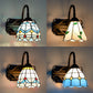 Frendorf | Tiffany Wandmontage Fixture Gevlochten Glas 1 Licht Kleurrijke Wandlamp in Beige/Blauw/Blauw-Wit/Wit voor Eetkamer