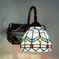 Frendorf | Tiffany Wandmontage Fixture Gevlochten Glas 1 Licht Kleurrijke Wandlamp in Beige/Blauw/Blauw-Wit/Wit voor Eetkamer