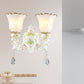 Frendorf | Opal Glass Flower Wandlamp Licht Traditioneel 1/2 Lichten Woonkamer Wandlamp Fitting in Wit