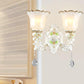 Frendorf | Opal Glass Flower Wandlamp Licht Traditioneel 1/2 Lichten Woonkamer Wandlamp Fitting in Wit