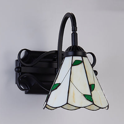Frendorf | Tiffany Wandmontage Fixture Gevlochten Glas 1 Licht Kleurrijke Wandlamp in Beige/Blauw/Blauw-Wit/Wit voor Eetkamer