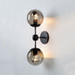 Frendorf | Schwarze 2-Licht Wandleuchte Industrial Amber Glas Globus Schirm Beleuchtung Fixture für Wohnzimmer