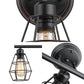 Frendorf | Gekooide Schaduw Badkamer Wandlamp Sconces Industriële Stijl Metaal 3 Lichten Zwart Wandmontage Licht