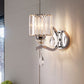 Frendorf | Zylinder Wandleuchte Wandleuchten Moderne Kristall Block 1 Licht Schlafzimmer Wandmontierte Lampe in Chrom