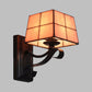 Frendorf | Roze/Blauw/Beige Vierkante Wandlamp Tiffany Stijl Gekleurd Glas 1 Lichts Wandmontage Armatuur voor Slaapkamer