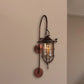 Frendorf | Caged Woonkamer Wandlamp Industriëel Helder Glas 1 Licht Zwart/Roest Sconces Lamp