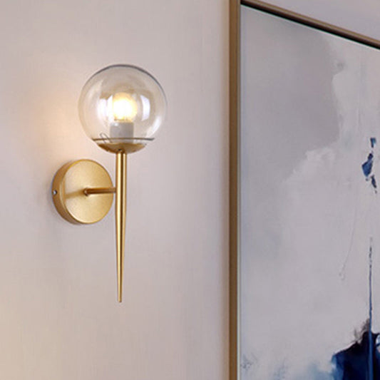 Frendorf | Schwarz/Gelb Runde Wandbeleuchtung Moderne Klarglas 1 Licht Schlafzimmer Wandleuchte Leuchte