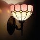 Frendorf | Retro stijl golfvormige wandlamp, geschenkglas 1 licht wandmontage fixture in geel/roze/groen voor trap.