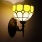 Frendorf | Retro stijl golfvormige wandlamp, geschenkglas 1 licht wandmontage fixture in geel/roze/groen voor trap.