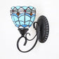 Frendorf | Kleurvolle Wandlamp Lodge Glas-in-lood 1 Licht Wandlamp Armatuur in Wit/Bruin/Blauw voor Corridor