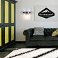 Frendorf | 2 Köpfe Schlafzimmer Wandlicht Postmodern Schwarz/Gold Wandlampe mit Halbzylinder Drei Seiten Kristallstangen-Schirm