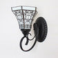 Frendorf | Kleurvolle Wandlamp Lodge Glas-in-lood 1 Licht Wandlamp Armatuur in Wit/Bruin/Blauw voor Corridor