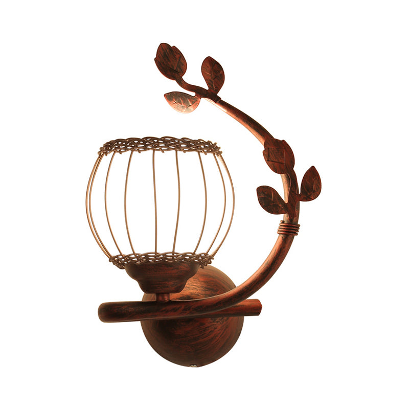 Frendorf | 1 Licht Schlafzimmer Wandmontierte Lampe Rustikaler Dunkles Holz Wandlampe mit Kugel Milchglas Schirm, Rechts/Links