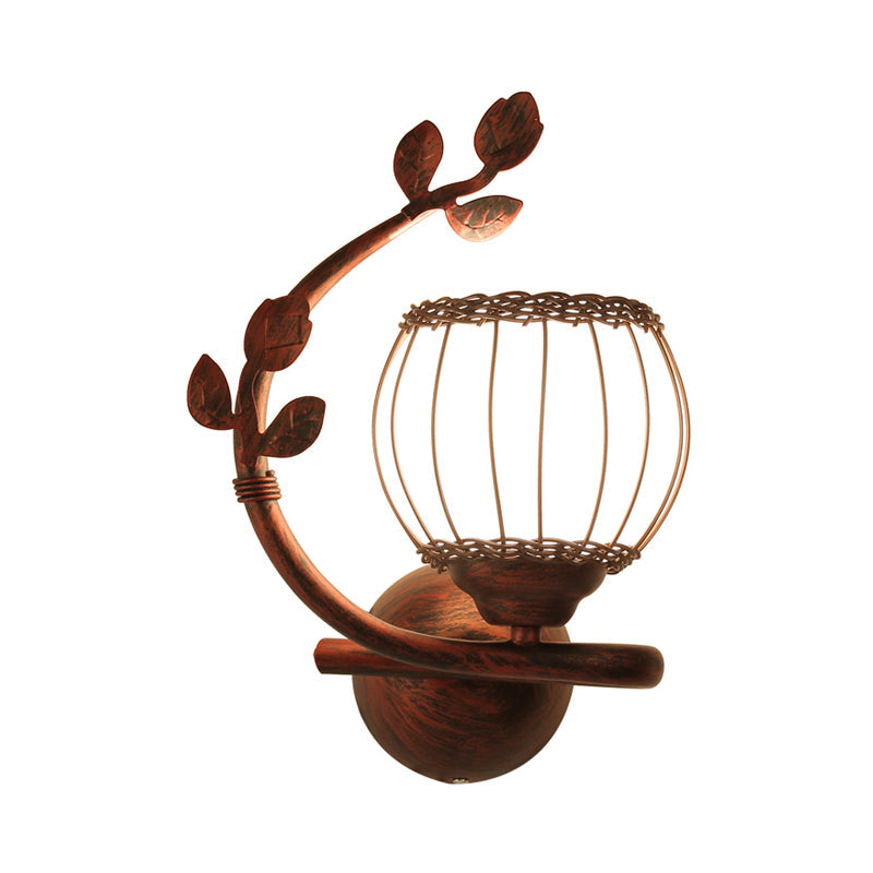 Frendorf | 1 Licht Schlafzimmer Wandmontierte Lampe Rustikaler Dunkles Holz Wandlampe mit Kugel Milchglas Schirm, Rechts/Links