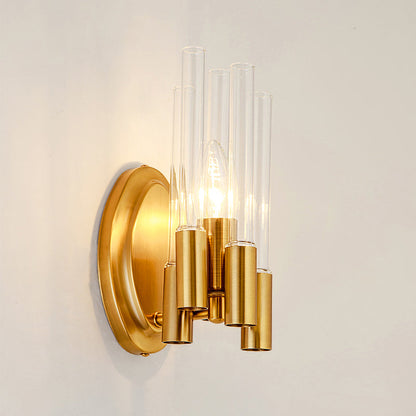 Gold Tube Wandmontage Licht Nordic 1 Kopf Klarglas Wandleuchte für Wohnzimmer